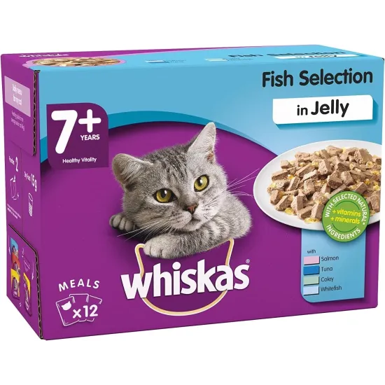 Whiskas 1+ Cat Pouches Mixed Menu in Jelly 40x85g