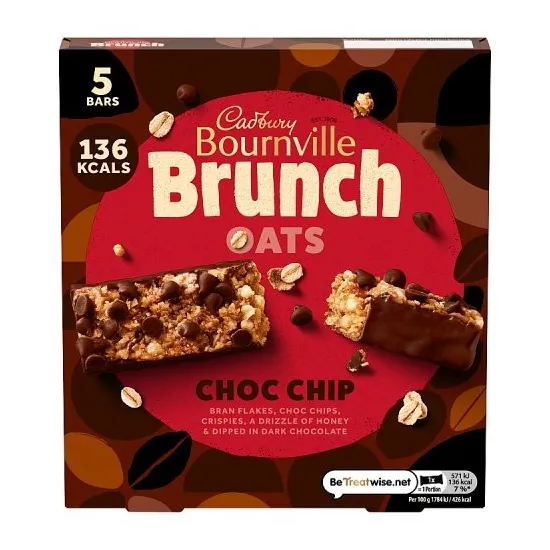 Cadbury Bournville Brunch Bar Choc Chip 160g