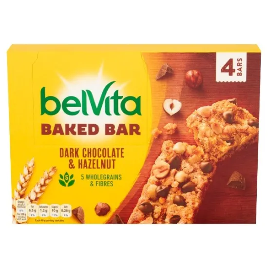 Belvita Breakfast Dark Chocolate & Hazelnut Baked Bar 160g