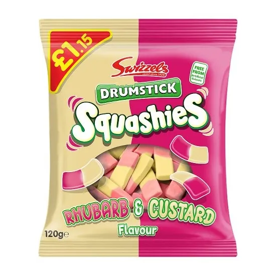 Swizzels Squashies Rhubarb & Custard PMP 120g