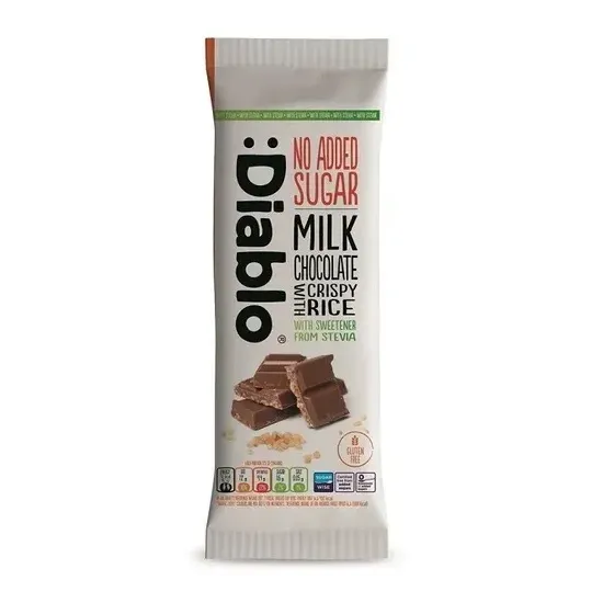 Diablo Stevia Milk Chocolate with Crispy Rice 75g
