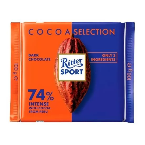 Ritter Sport 74% Cocoa Intense from Peru 100g
