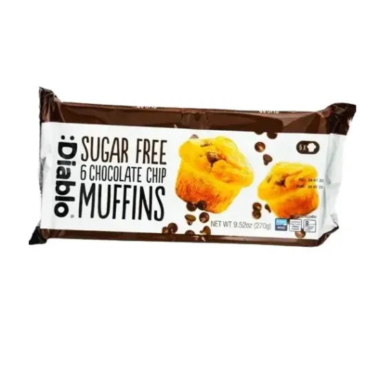 Diablo Sugarfree  6 Pack Chocolate Chip Muffins 270g