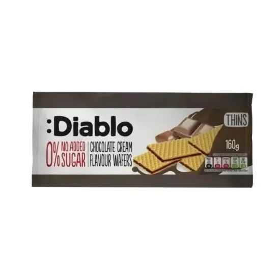 Diable Wafers With Chocolate Flavour 0% sugars added 150g