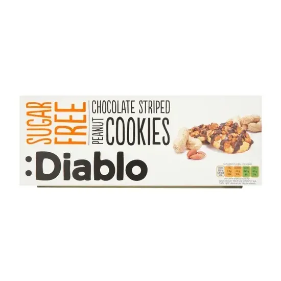 Diablo Sugarfree  Chocolate Striped Peanuts Cookies 150g