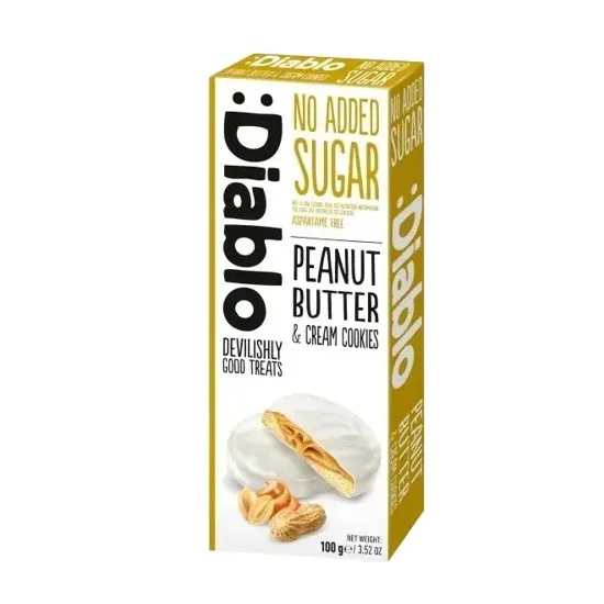 Diablo No Added Sugar  Peanut Butter and cream cookies 100g