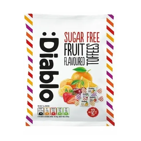 Diablo Sugarfree  Fruit Toffee Sweets 75g
