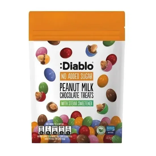 Diablo No added Sugar Peanut Milk Chocolate treat 40g