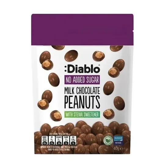 Diablo No Added Milk Sugar Chocolate Peanut 40g