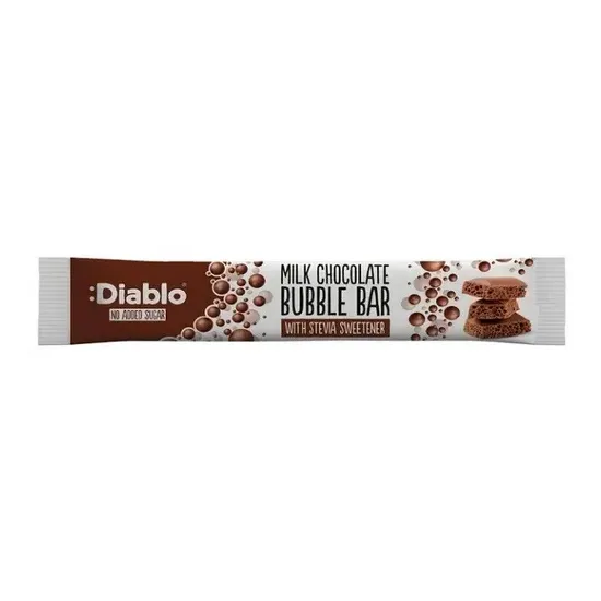 Diablo No Addded Sugar Milk Chocolate Bubble Bar 30g