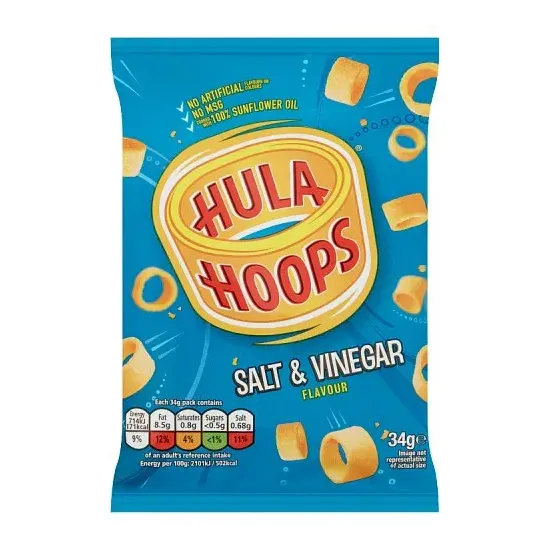 Hula Hoops Salt & Vinegar Crisps 34g