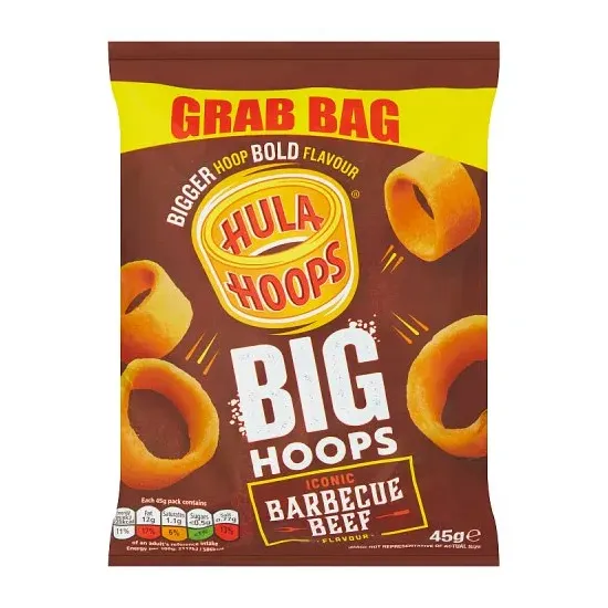 Hula Hoops Big Hoops BBQ Beef Grab Bag Crisps 45g