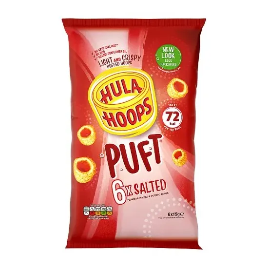Hula Hoops Puft Salted Multipack Crisps 6 Pack