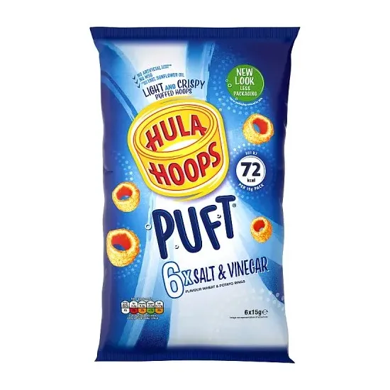 Hula Hoops Puft Salt & Vinegar Mulitpack Crisps 6 Pack