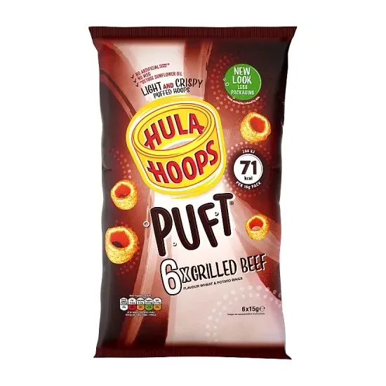 Hula Hoops Puft Beef Multipack Crisps 6 Pack