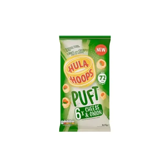 Hula Hoops Puft Cheese & Onion Multipack Crisps 6 Pack