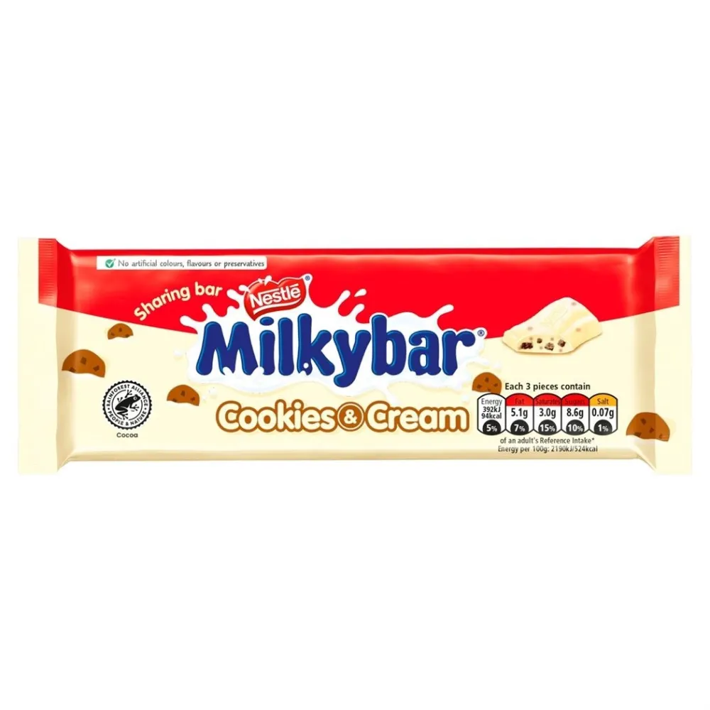 Milkybar Cookies & Cream Bar 90g Milkybar Cookies & Cream Bar 90g