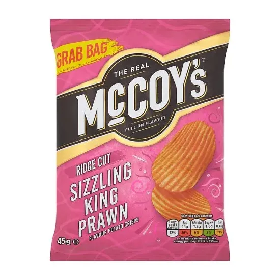 McCoy's Sizzling King Prawn Grab Bag Crisps 45g