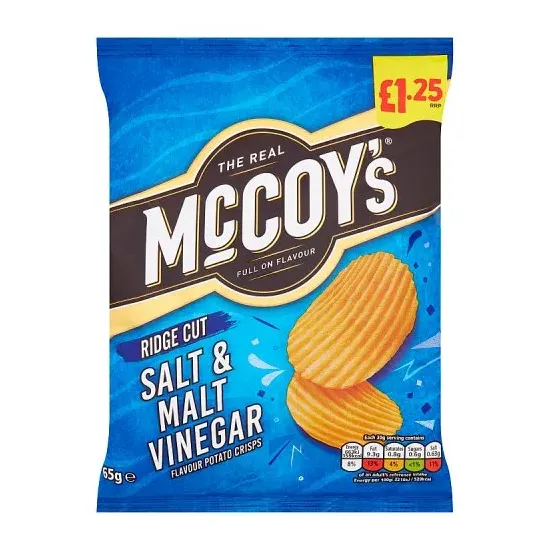 McCoy's Salt & Malt Vinegar Sharing Crisps  PMP 65g