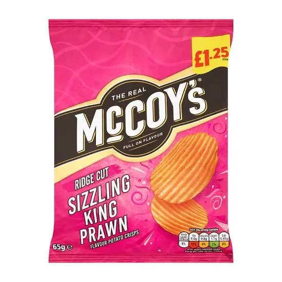 McCoy's Sizzling King Prawn Sharing Crisps  PMP 65g