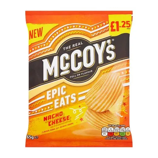 McCoy's Epic Eats Nacho Cheese Sharing Crisps  PMP 65g