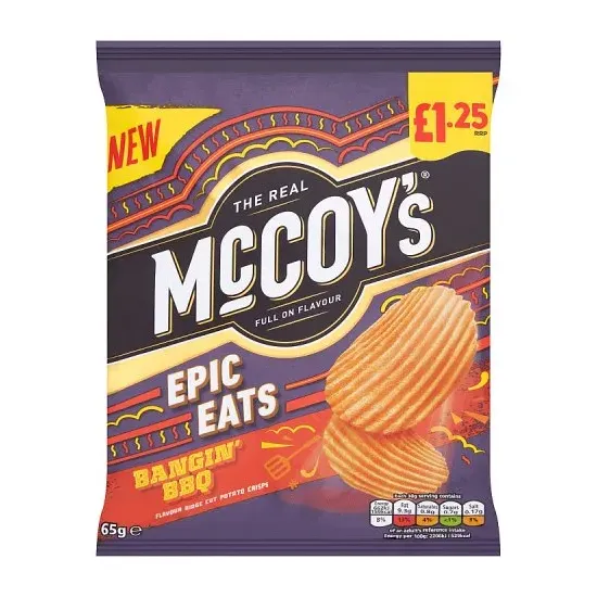 McCoy's Epic Eats Bangin' BBQ Sharing Crisps  PMP 65g