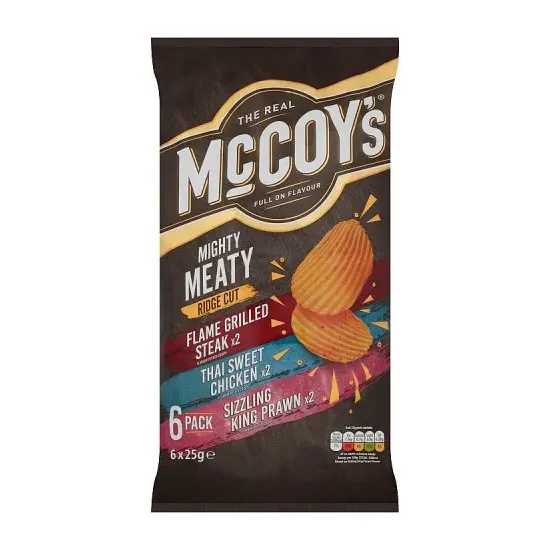 McCoy's Meaty Variety Multipack Crisps 6 Pack