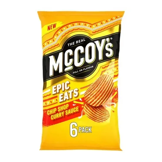 McCoy's Epic Eats Chip Shop Curry Sauce Multipack Crisps 6 Pack