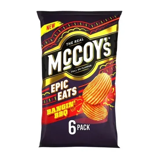 McCoy's Epic Eats Bangin' BBQ Multipack Crisps 6 Pack