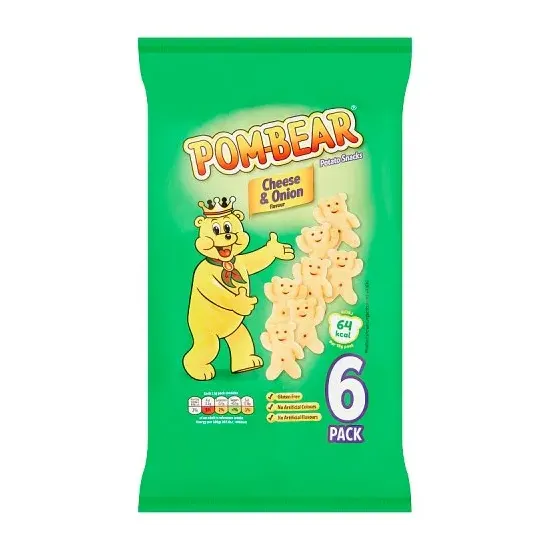 Pom-Bear Cheese & Onion Multipack Crisps 6 Pack