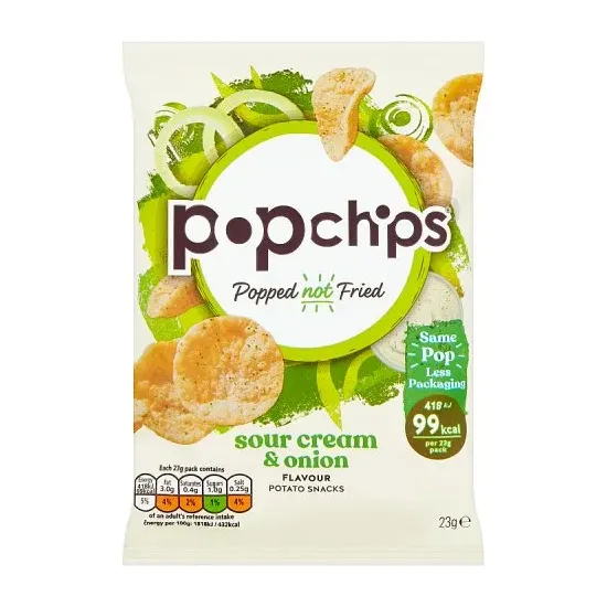 Popchips Sour Cream & Onion Crisps 23g