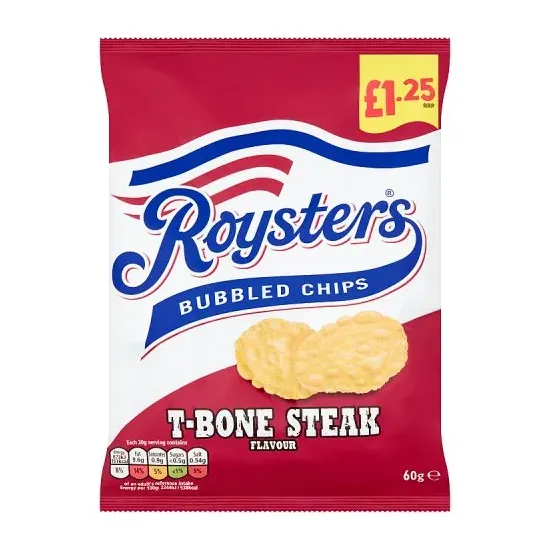 Roysters T-Bone Steak Crisps PMP 60g
