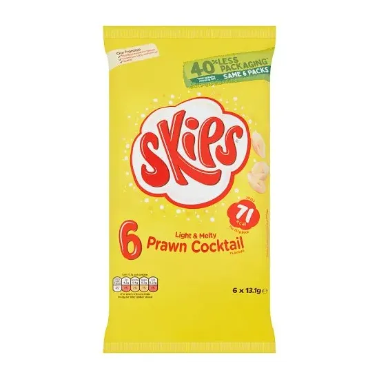 Skips Prawn Cocktail Multipack Crisps 6 Pack