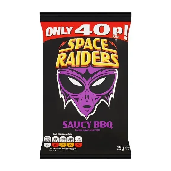 Space Raiders Saucy BBQ Crisps PMP 25g