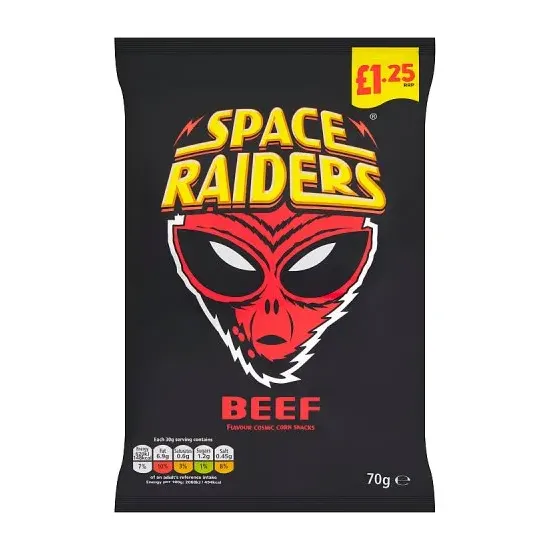 Space Raiders Beef Crisps PMP 70g
