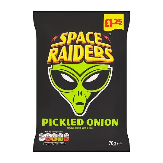 Space Raiders Pickled Onion Crisps PMP 70g
