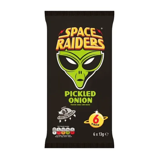 Space Raiders Pickled Onion Multipack Crisps 6 Pack