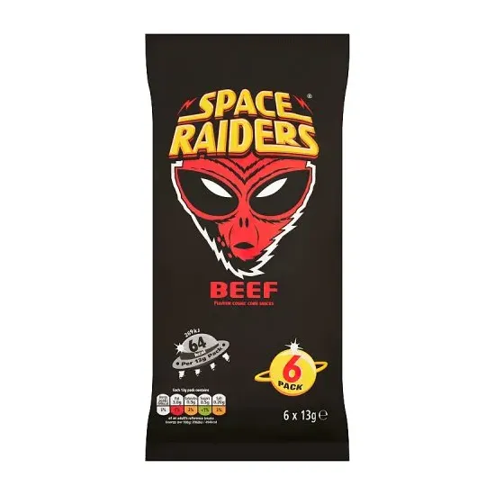 Space Raiders Beef Multipack Crisps 6 Pack