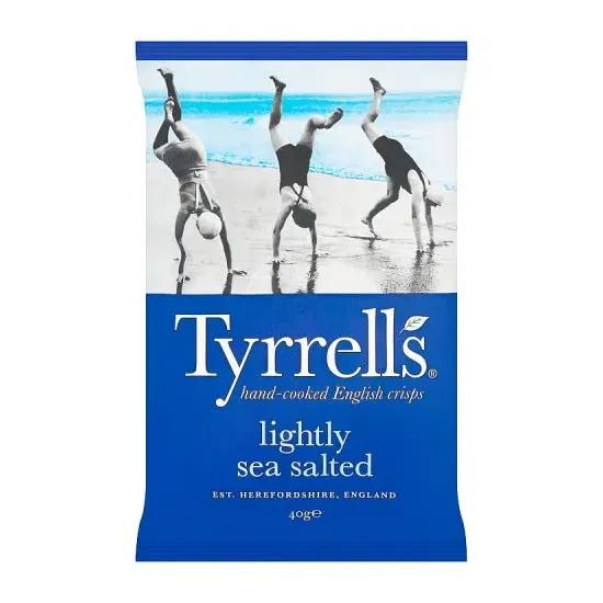 Tyrrells Lightly Sea Salted Crisps 40g