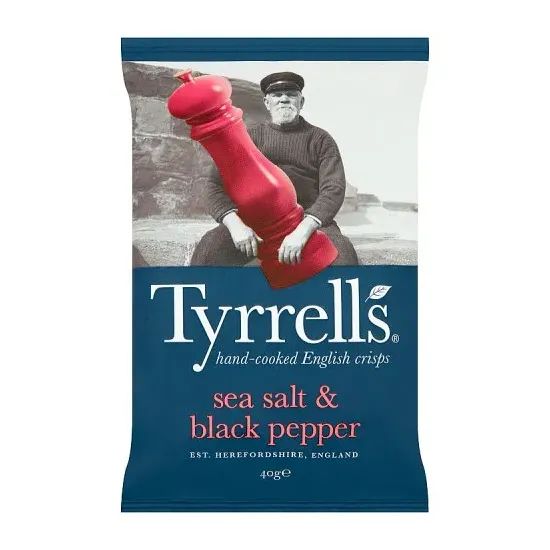 Tyrrells Sea Salt & Black Pepper Crisps 40g