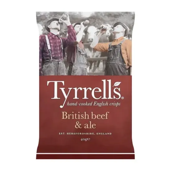 Tyrrells Beef & Ale Crisps 40g