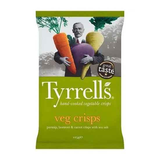 Tyrrells Sea Salted Veg Sharing Crisps 125g