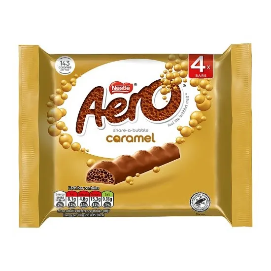 Aero Bubbly Caramel Bat Multipack(4x27g)
