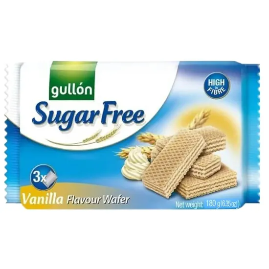 Gullon Sugar Free Vanilla Crème Filled Wafer 180g