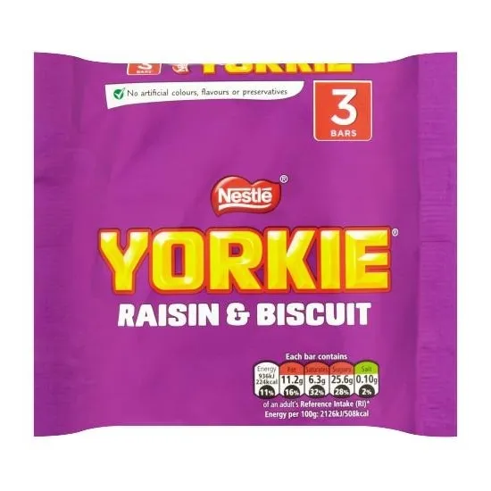 Yorkie Raisin & Biscuit Multipack (3x44g)