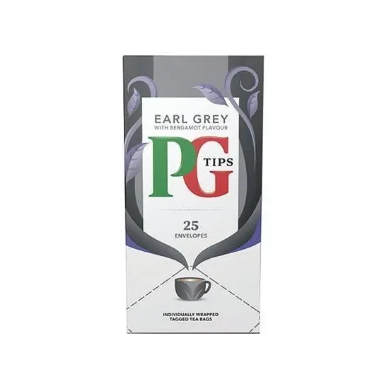 PG Tips Tea Bags Earl Grey 25s Box Paper Envelope