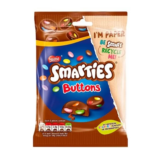 Smarties Buttons Milk Pouch 90g