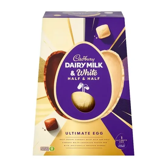 Cadbury Dairy Milk & White Half & Half Ultimate Egg 372g