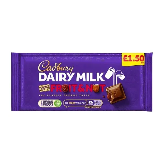 Cadbury Dairy Milk Fruit & Nut Pm £1.50 22x 95g