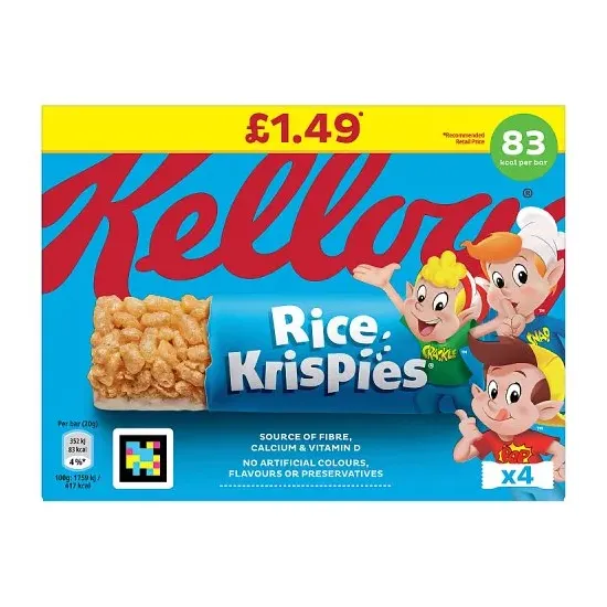 Kelloggs Rice Krispies Cereal Bar 4 Pack PMP